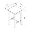 Linea Linea Drop Leaf Breakfast Table & 2 High Stools Set Grey Antique Waxed Pine (DHD) Image 7