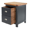 Dunkeld 2 Drawer Bedside Cabinet Midnight Blue Antique Oak Effect Wax (DHD) Image 3