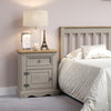 Corona Grey 1 Door, 1 Drawer Bedside Cabinet  Grey Wax Antique Waxed Pine (DHD) Image 5