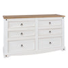 Corona White 3+3 Drawer Wide Chest  White Wax Antique Waxed Pine (DHD) Image 3