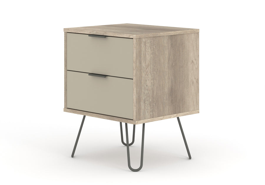 Augusta Driftwood 2 Drawer Bedside Cabinet Driftwood  Calico (DHD) Image 1