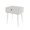 Options Saturn Metal 1 Drawer Bedside Cabinet, White With Gold Handle  White Gold (Self Assembly) (DHD)