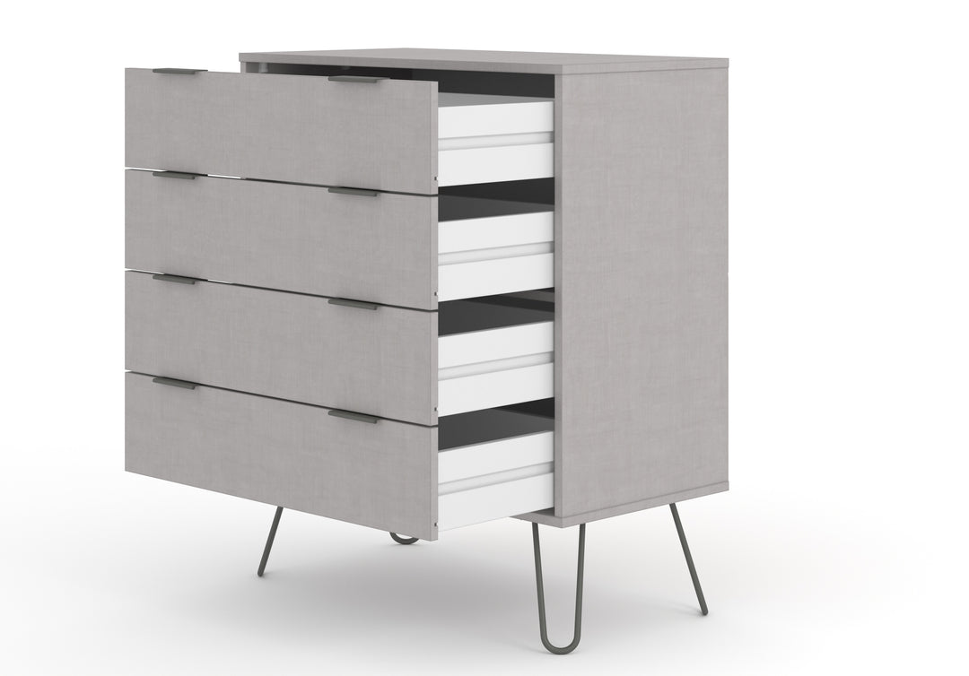 Augusta Grey 4 Drawer Chest Of Drawers Grey   (DHD) Image 4