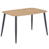 Aspen Rectangular Dining Table, Light Oak Effect Top With Black Tapered Legs  Oak Black (Self Assembly) (DHD)