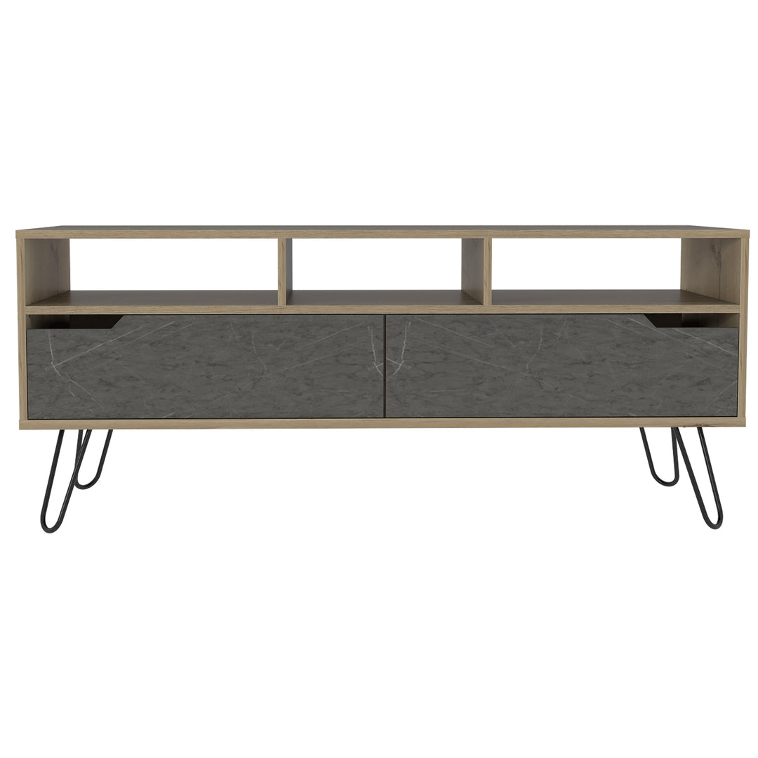 Manhattan Wide Screen Tv Rack Bleached Pine Grey Stone (DHD) Image 2
