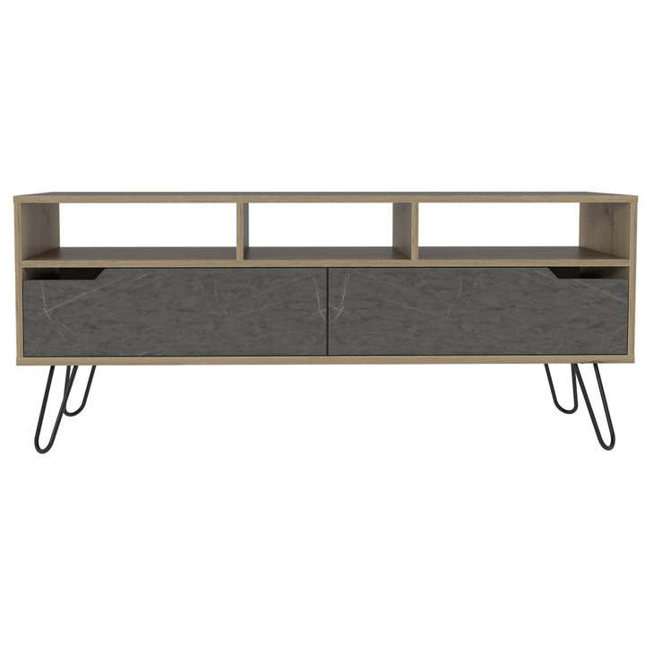 Manhattan Wide Screen Tv Rack Bleached Pine Grey Stone (DHD) Image 2
