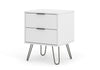 Augusta White 2 Drawer Bedside Cabinet White    (DHD) Image 1