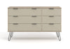 Augusta Driftwood 3+3 Drawer Wide Chest Of Drawers Driftwood  Calico (DHD) Image 2