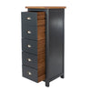 Dunkeld 5 Drawer Narrow Chest Midnight Blue Antique Oak Effect Wax (DHD) Image 3