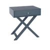 Options Blue X Leg  1 Drawer Petite Bedside Cabinet Blue  (DHD) Image 3