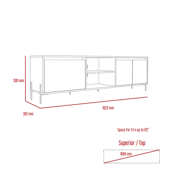 Dallas Ultra Wide Tv Rack With 4 Doors White Carbon Grey Oak (DHD) Image 6