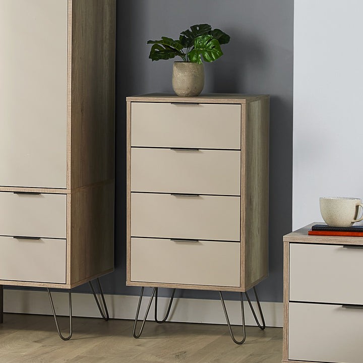 Augusta Driftwood 4 Drawer Narrow Chest Of Drawers Driftwood  Calico (DHD) Image 5