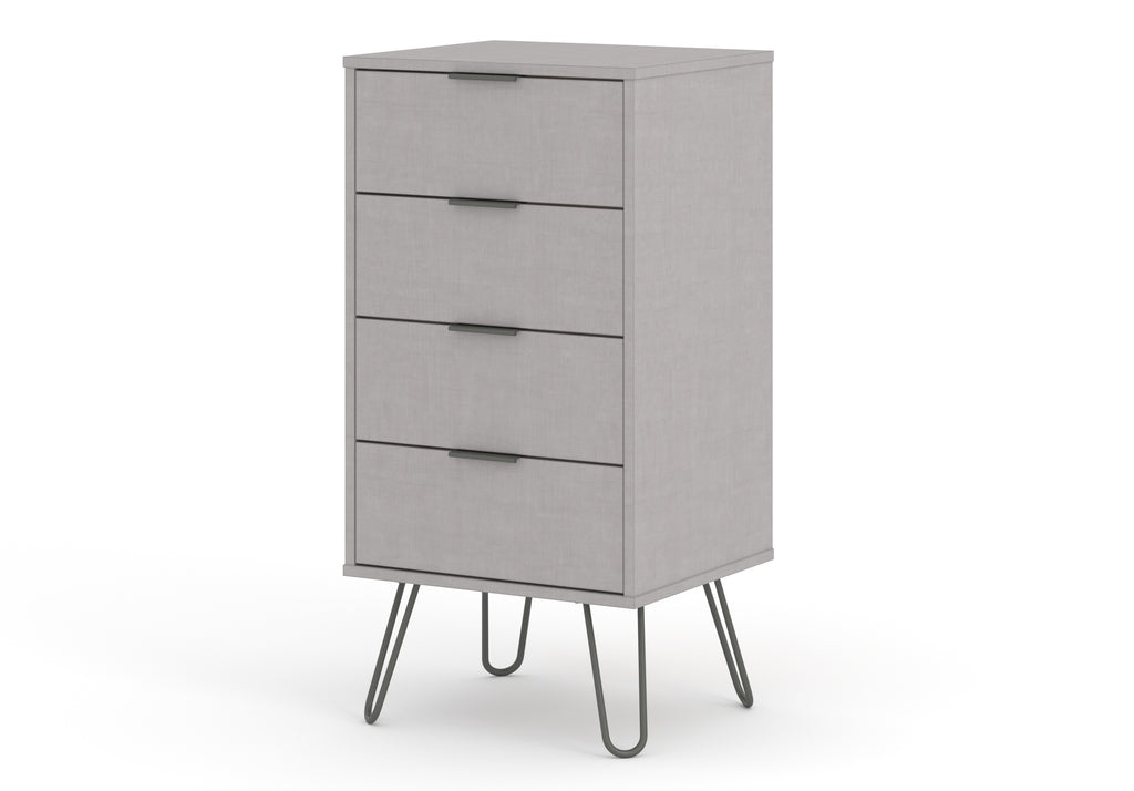 Augusta Grey 4 Drawer Narrow Chest Of Drawers Grey   (DHD) Image 1