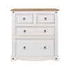 Corona White 2+2 Drawer Chest  White Wax Antique Waxed Pine (DHD) Image 2