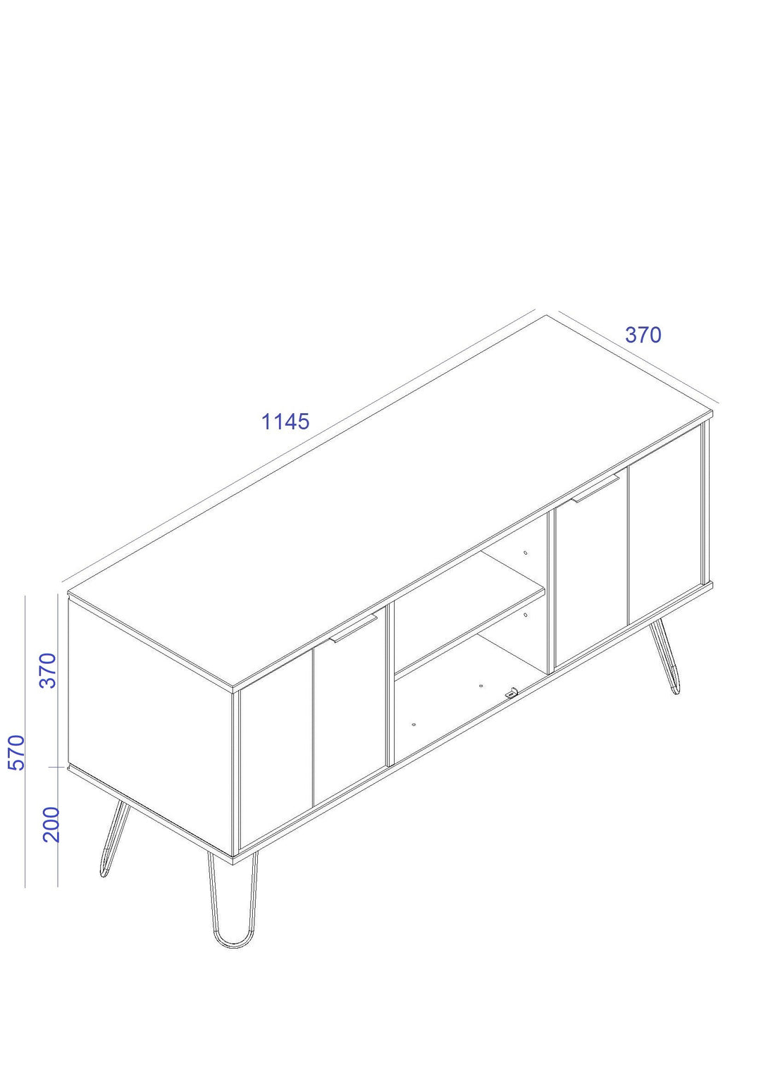 Augusta Driftwood 2 Door Flat Screen Tv Unit Driftwood  Calico (DHD) Image 7