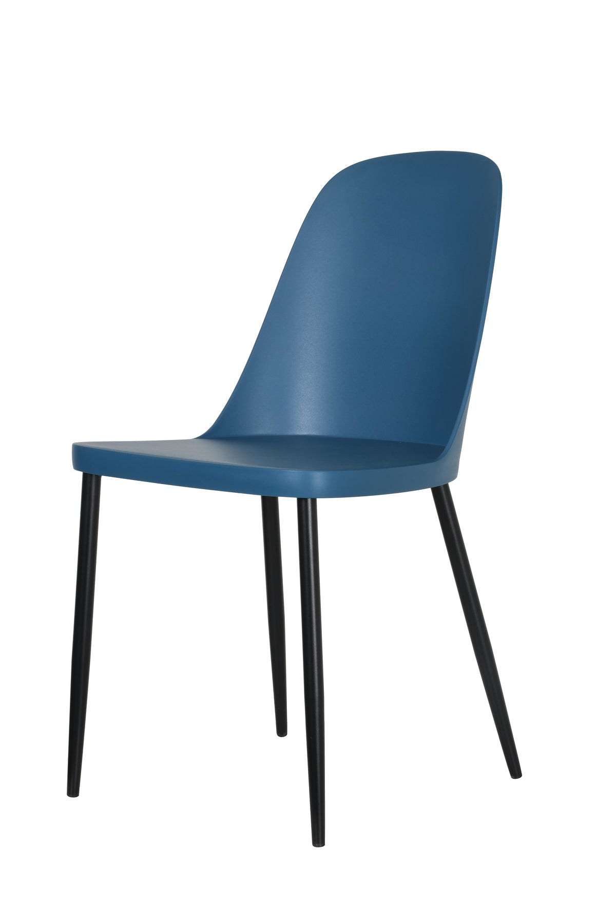 Aspen Duo Chair, Blue Plastic Seat With Black Metal Legs (Pair) Blue Black (DHD) Image 1