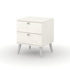 Augusta Curve 2 Drawer Bedside Cabinet White Silver (DHD) Image 1