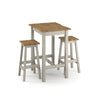 Corona Grey Live Edge Small Rectangular High Breakfast Bar Table & 2 Bar Stool Set Grey Antique Waxed Pine (DHD) Image 1