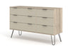Augusta Driftwood 3+3 Drawer Wide Chest Of Drawers Driftwood  Calico (DHD) Image 1