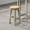 Corona Grey Low Round Breakfast Stools (Pair)  Grey Antique Waxed Pine (DHD) Image 3