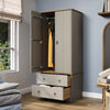 Corona Classic 2 Door, 2 Drawer Wardrobe Grey Antique (Self Assembly) (DHD)