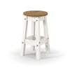 Corona White Low Breakfast Stools (Pair)  White Antique Waxed Pine (DHD) Image 1