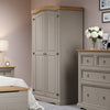 Corona Grey 2 Door Wardrobe  Grey Wax Antique Waxed Pine (DHD) Image 5