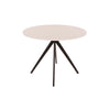 Aspen Round Dining Table, White Painted Top With Black Pedestal Leg Frame White Black (DHD) Image 1