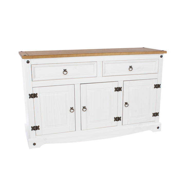 Corona White Medium Sideboard White Wax Antique Waxed Pine (DHD) Image 3