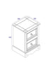 Corona White 2 Drawer Petite Bedside Cabinet White Wax Antique Waxed Pine (DHD) Image 6