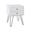 Options White Telford, White & Metal 2 Drawer Bedside Cabinet White Black (DHD) Image 3
