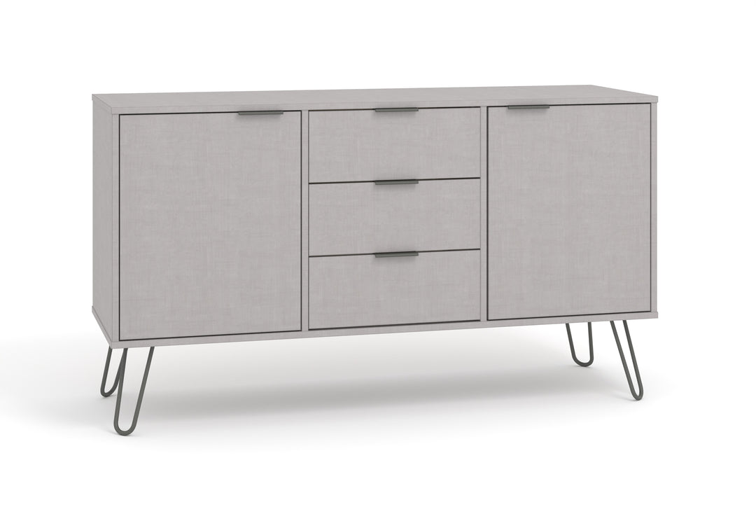 Augusta Grey Medium Sideboard With 2 Door, 3 Drawers Grey   (DHD) Image 3