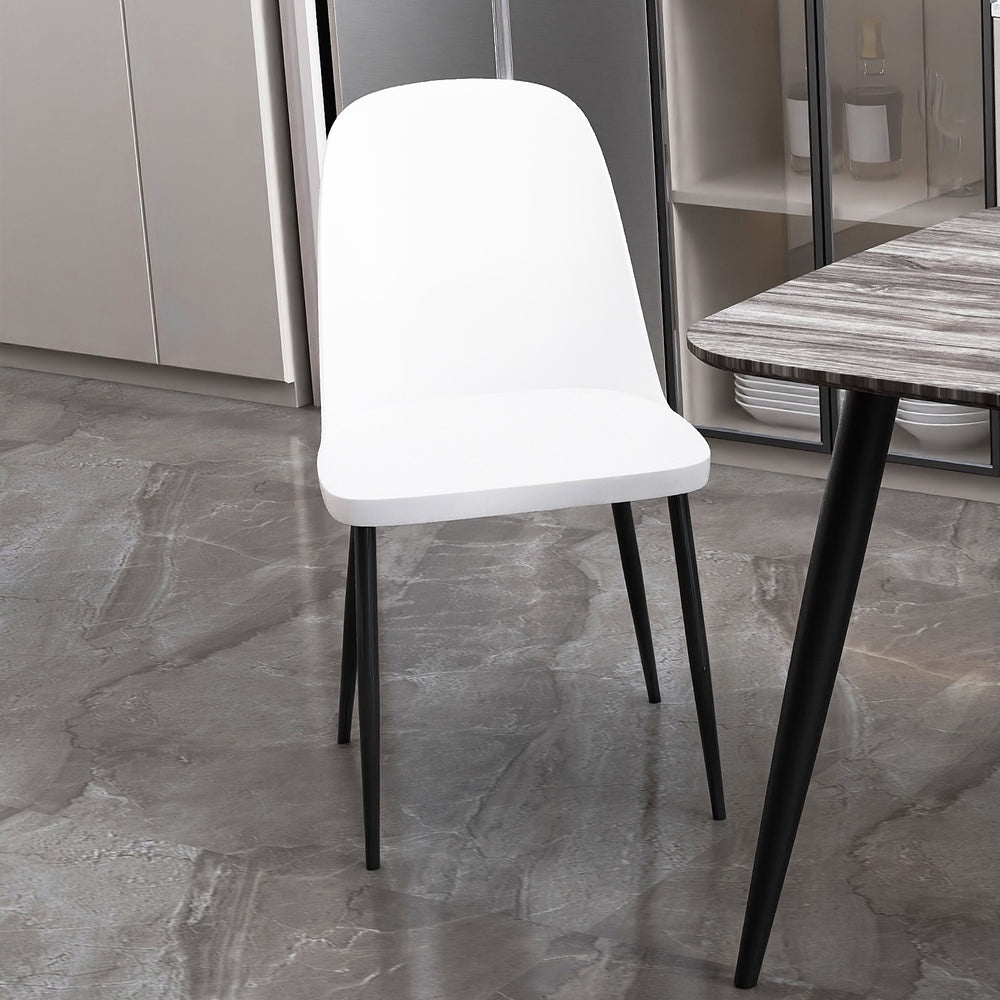 Aspen Duo Chair, White Plastic Seat With Black Metal Legs (Pair) White Black (DHD) Image 2