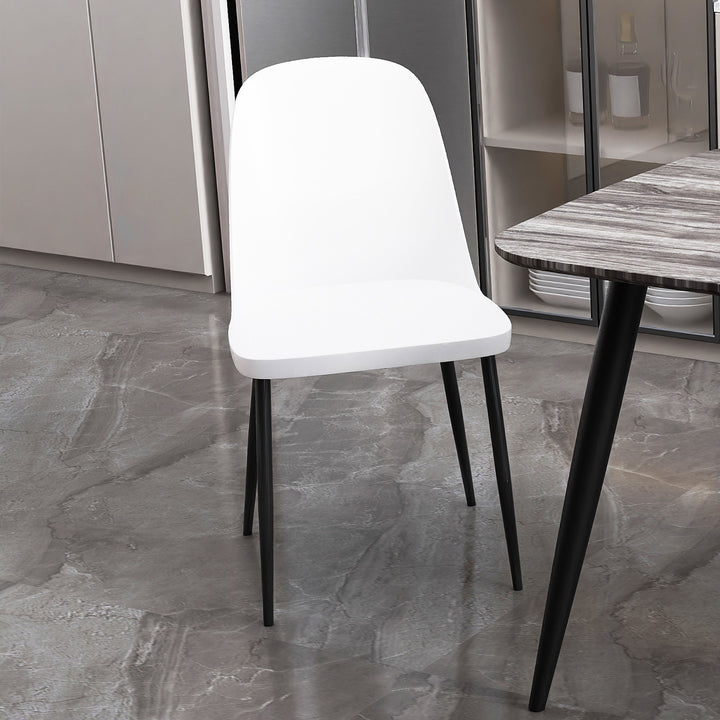 Aspen Duo Chair, White Plastic Seat With Black Metal Legs (Pair) White Black (DHD) Image 2