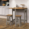 Corona Grey Breakfast Drop Leaf Table & 2 Stools Set Grey Wax Antique Waxed Pine (DHD) Image 6