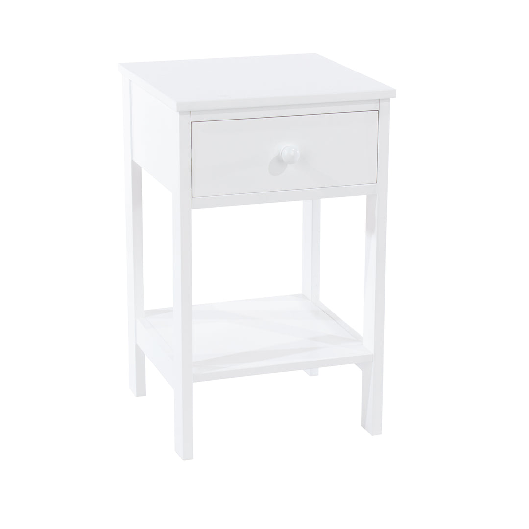 Options White Shaker, 1 Drawer Petite Bedside Cabinet White  (DHD) Image 3