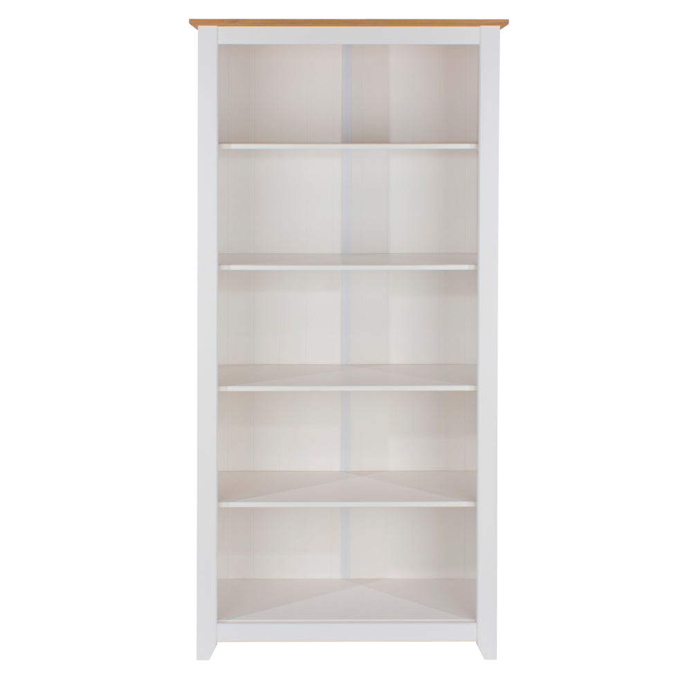 Capri Tall Bookcase White Antique Waxed Pine (DHD) Image 2