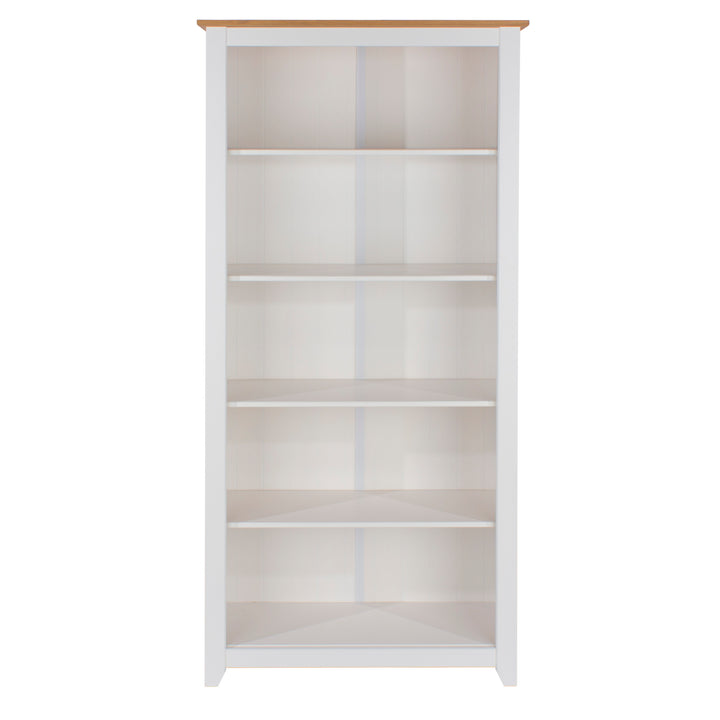 Capri Tall Bookcase White Antique Waxed Pine (DHD) Image 2
