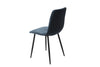 Aspen Straight Stitch Blue Cord Dining Chair, Black Tapered Legs (Pair) Blue Black (DHD) Image 4