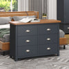 Dunkeld 3+3 Dr Wide Chest Midnight Blue Antique Oak Effect Wax (DHD) Image 4