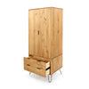 Augusta Pine 2 Door, 2 Drawer Wardrobe Antique Waxed Pine Black (DHD) Image 4