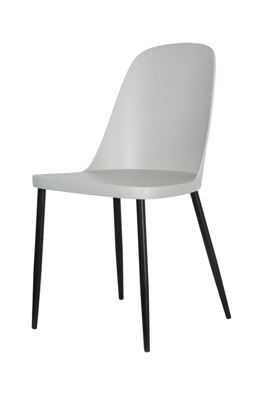 Aspen Duo Chair, Light Grey Plastic Seat With Black Metal Legs (Pair) Grey Black (DHD) Image 1