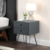 Options Blue Telford, Metal Leg 2 Drawer Bedside Cabinet Blue Black (DHD) Image 5