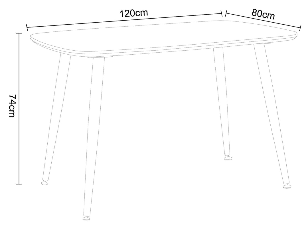 Aspen Rectangular Dining Table, Grey Oak Effect With Black Tapered Legs  Grey Oak Black (DHD) Image 3
