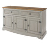 Corona Grey Medium Sideboard Grey Wax Antique Waxed Pine (DHD) Image 1