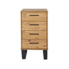 Texas 4 Drawer Narrow Chest Of Drawers Antique Waxed Pine Black (DHD) Image 1