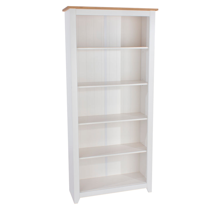 Capri Tall Bookcase White Antique Waxed Pine (DHD) Image 3