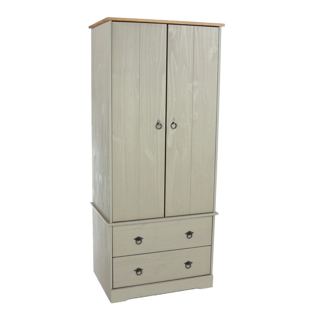 Corona Classic 2 Door, 2 Drawer Wardrobe Grey Antique (Self Assembly) (DHD)