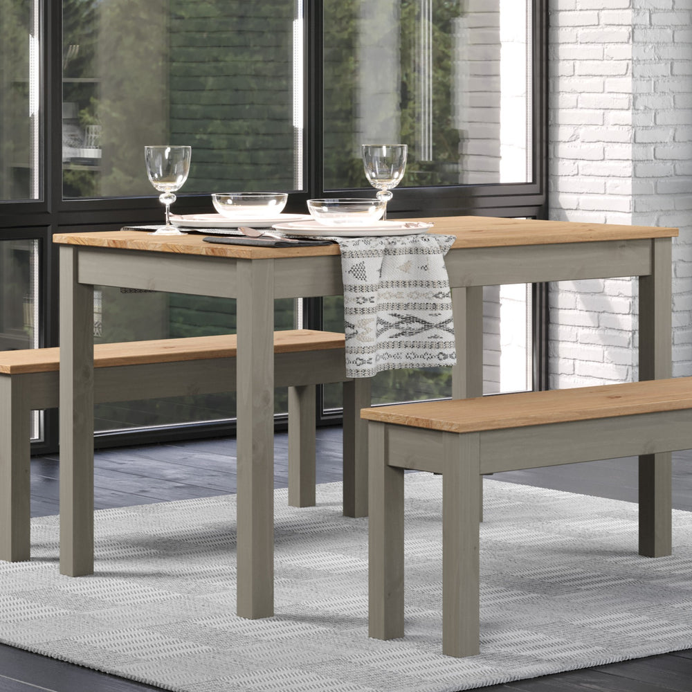 Linea Linea 1200Mm Rectangular Dining Table Grey Antique Waxed Pine (DHD) Image 2