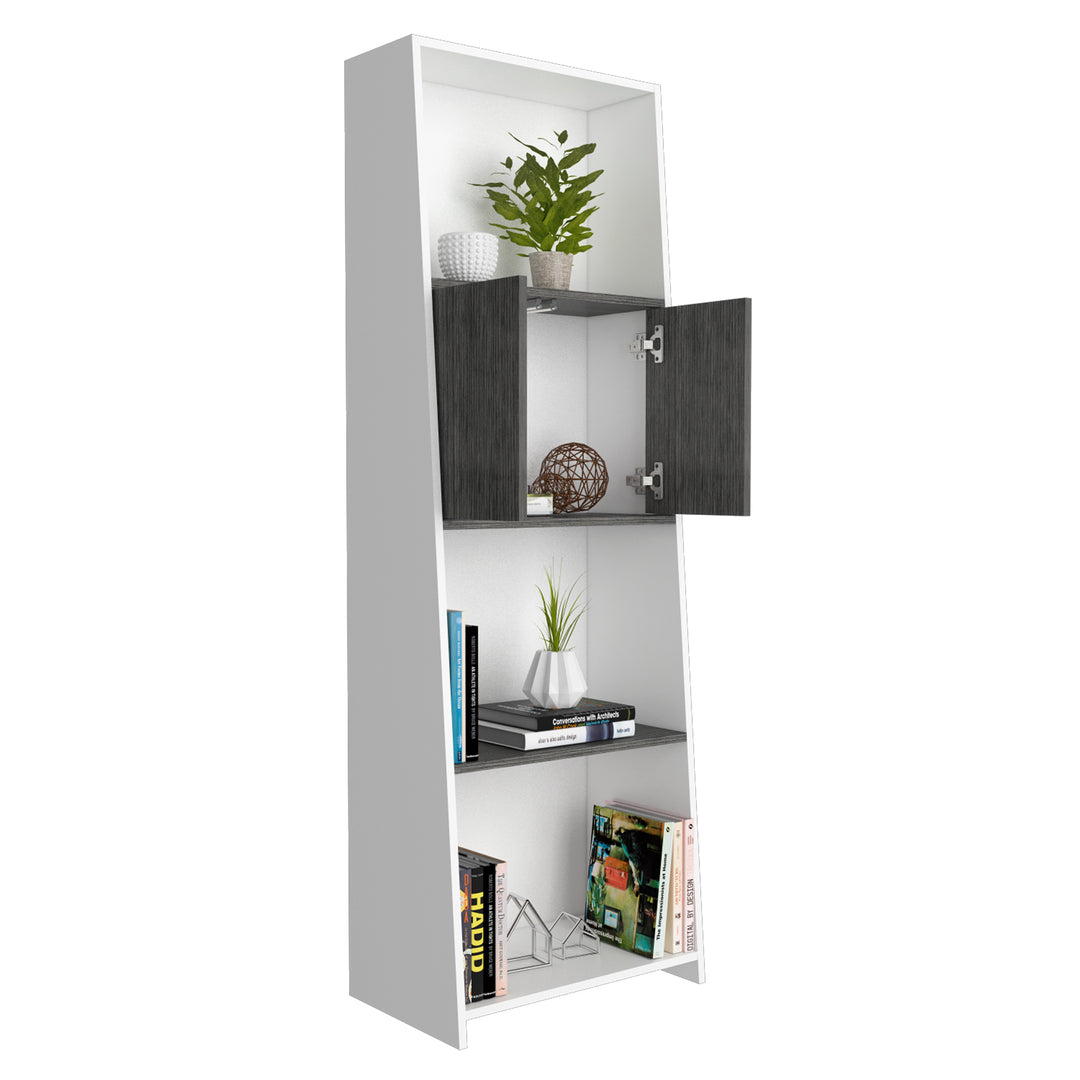 Dallas Bookcase With Doors White Carbon Grey Oak (DHD) Image 3